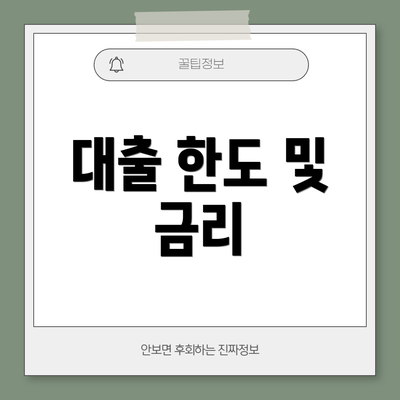 대출 한도 및 금리