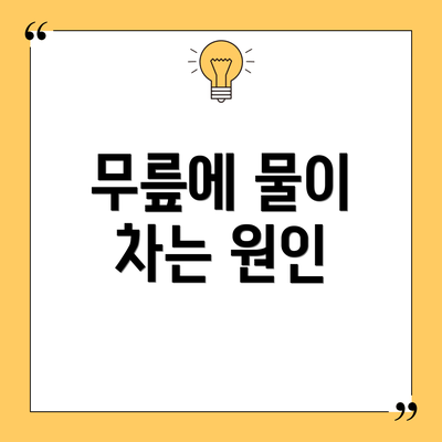 무릎에 물이 차는 원인