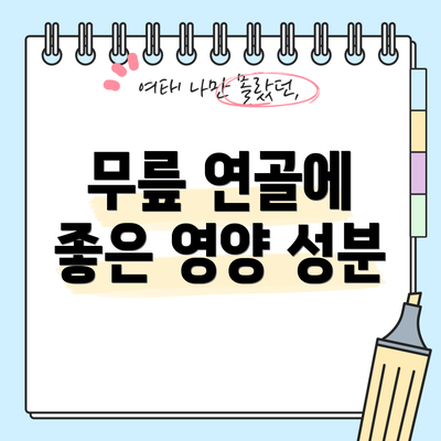 무릎 연골에 좋은 영양 성분