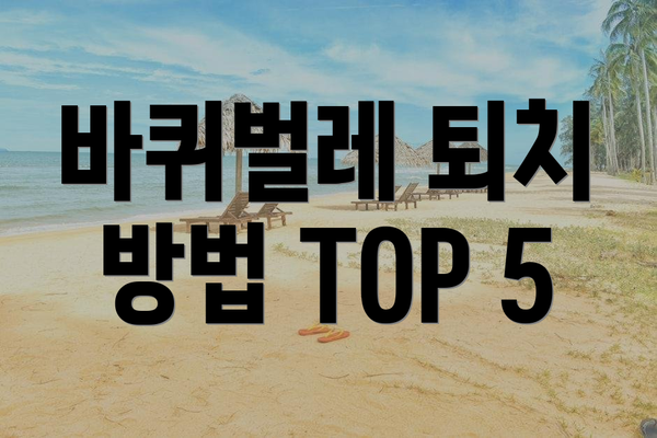 바퀴벌레 퇴치 방법 TOP 5