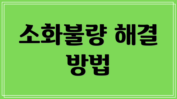 소화불량 해결 방법