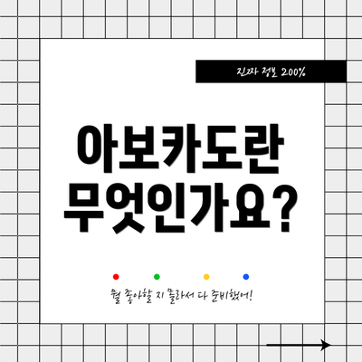 아보카도란 무엇인가요?