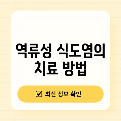 역류성 식도염의 치료 방법