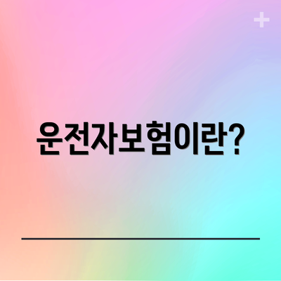 운전자보험이란?
