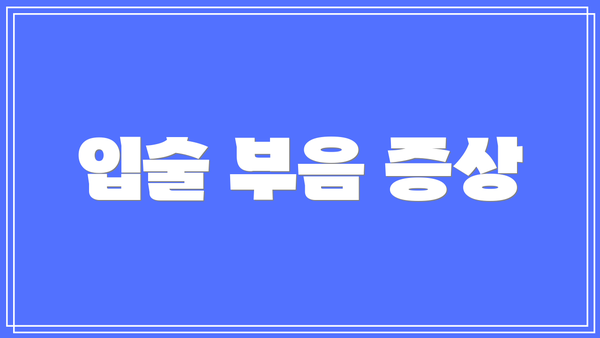 입술 부음 증상