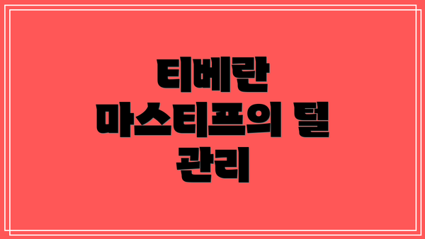 티베란 마스티프의 털 관리