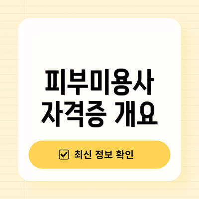 피부미용사 자격증 개요