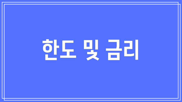 한도 및 금리