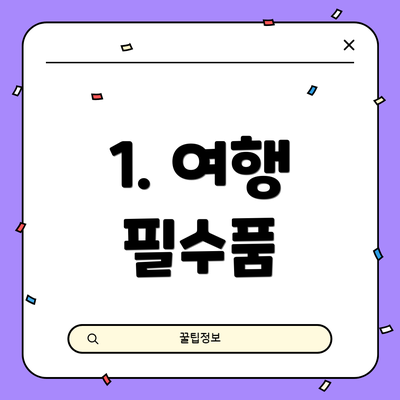 1. 여행 필수품