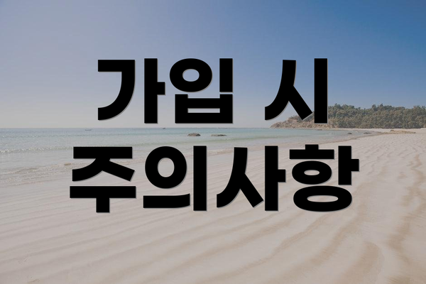 가입 시 주의사항