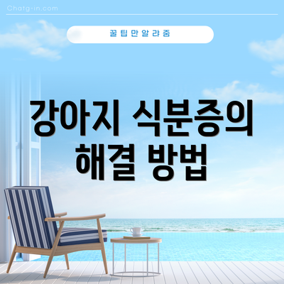 강아지 식분증의 해결 방법