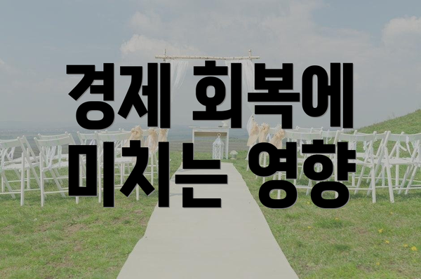 경제 회복에 미치는 영향