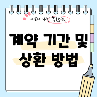 계약 기간 및 상환 방법