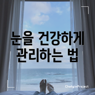 눈을 건강하게 관리하는 법