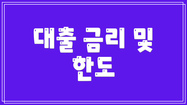 대출 금리 및 한도