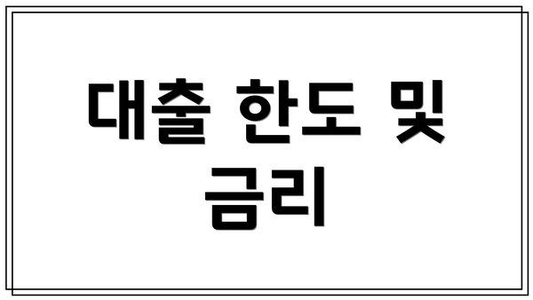 대출 한도 및 금리