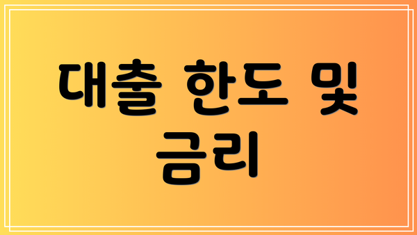 대출 한도 및 금리