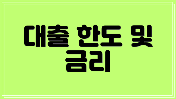 대출 한도 및 금리