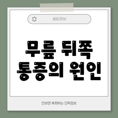 무릎 뒤쪽 통증의 원인