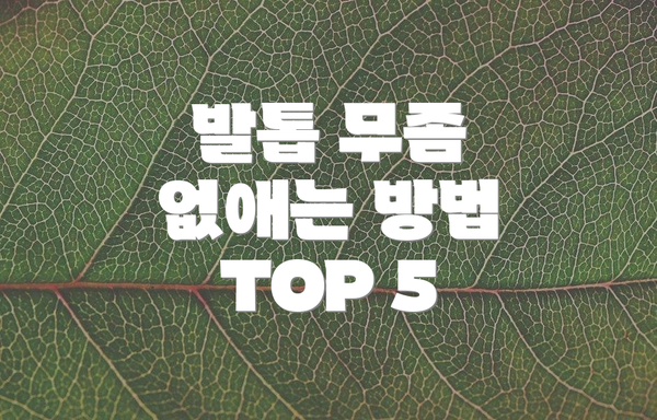 발톱 무좀 없애는 방법 TOP 5