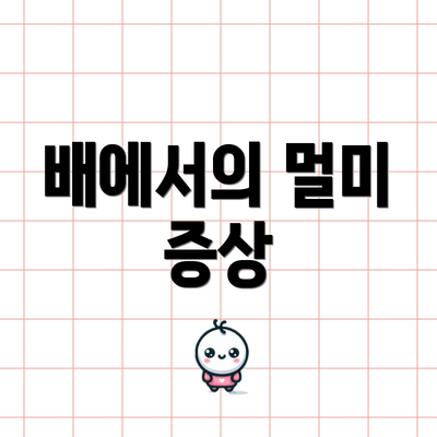 배에서의 멀미 증상