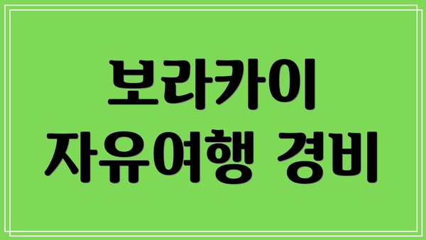 보라카이 자유여행 경비