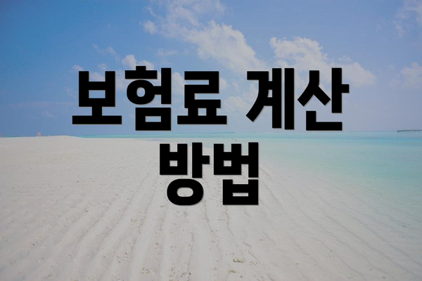 보험료 계산 방법