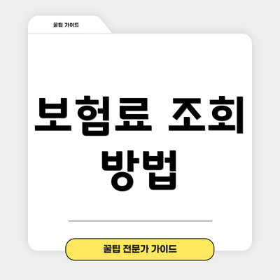 보험료 조회 방법