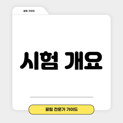 시험 개요