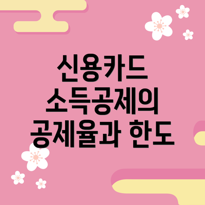 신용카드 소득공제의 공제율과 한도