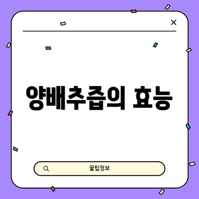 양배추즙의 효능
