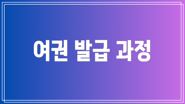 여권 발급 과정