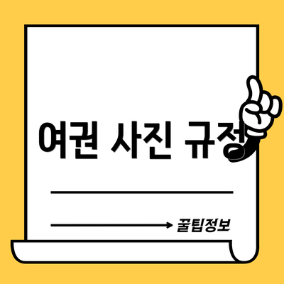 여권 사진 규정