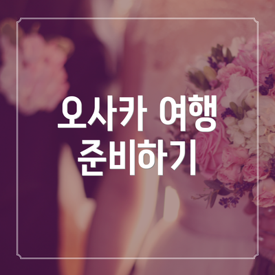 오사카 여행 준비하기