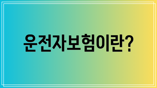 운전자보험이란?