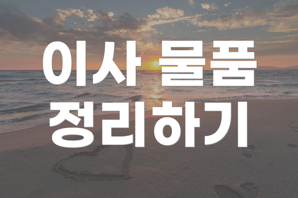 이사 물품 정리하기