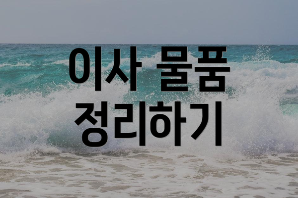 이사 물품 정리하기