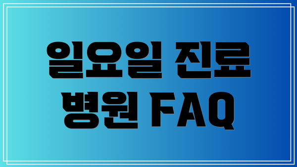일요일 진료 병원 FAQ