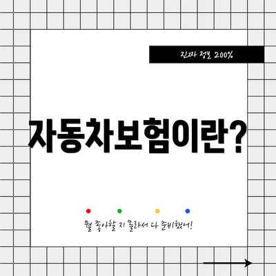 자동차보험이란?