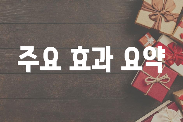 주요 효과 요약