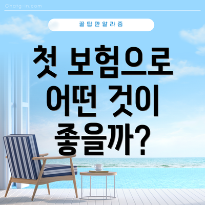 첫 보험으로 어떤 것이 좋을까?