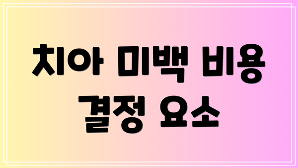 치아 미백 비용 결정 요소