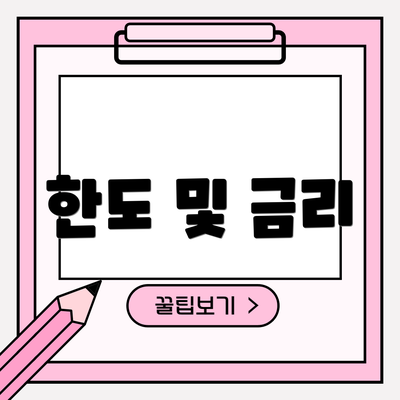 한도 및 금리