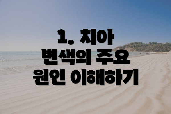 1. 치아 변색의 주요 원인 이해하기