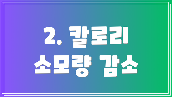 2. 칼로리 소모량 감소