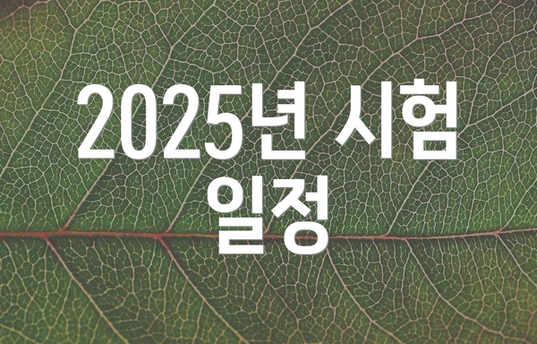 2025년 시험 일정
