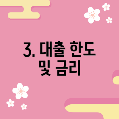 3. 대출 한도 및 금리