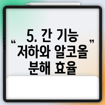 5. 간 기능 저하와 알코올 분해 효율