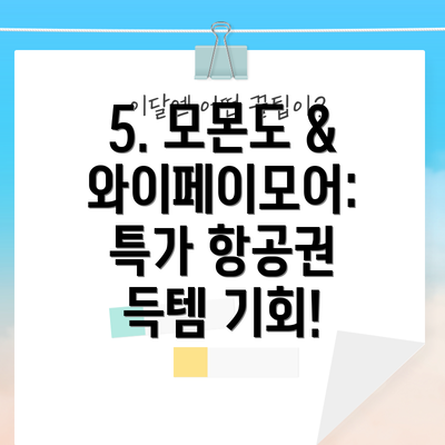 5. 모몬도 & 와이페이모어: 특가 항공권 득템 기회!
