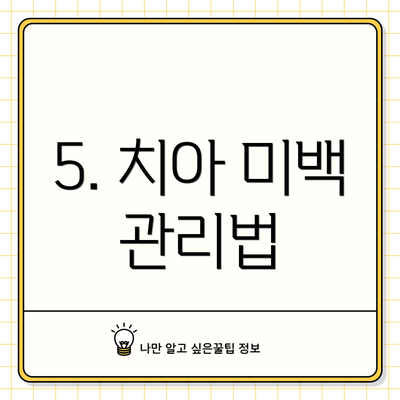 5. 치아 미백 관리법
